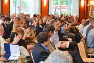 People attend a seminar.